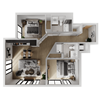 2 Bedroom 2 Bathroom C